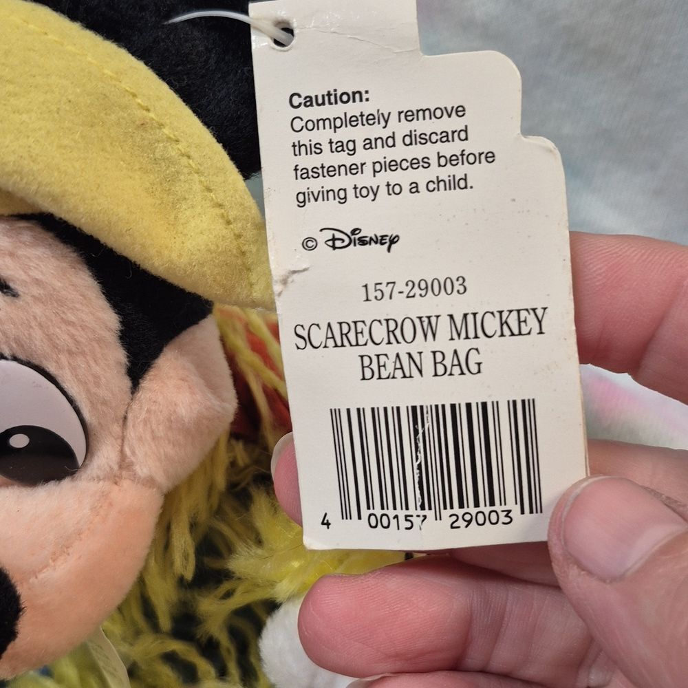 Walt Disney World Mickey Mouse Scarecrow Bean Bag Toy - New - Picture 4 of 6